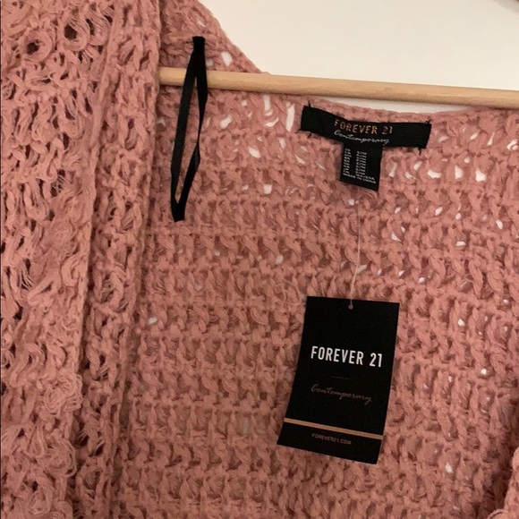 NWT Forever 21 Pink Sweater jacket CARDIGAN S/M - Picture 2 of 6